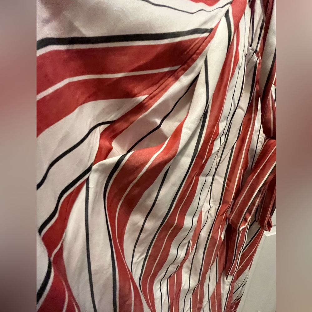 NWT LOFT Striped White Red Button-Down with Pockets Maxi Dress Size 0 - Picture 12 of 16